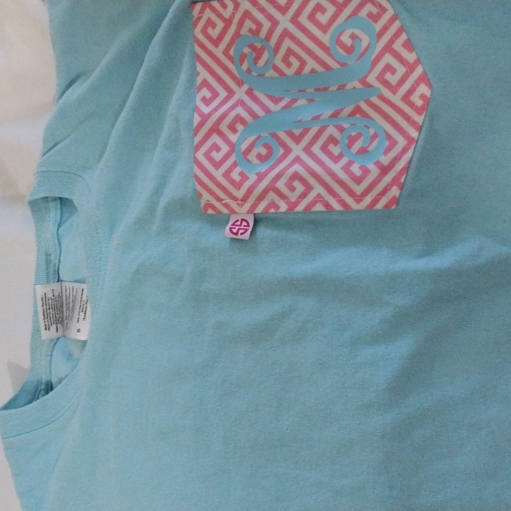 Light blue monogram M Tshirt